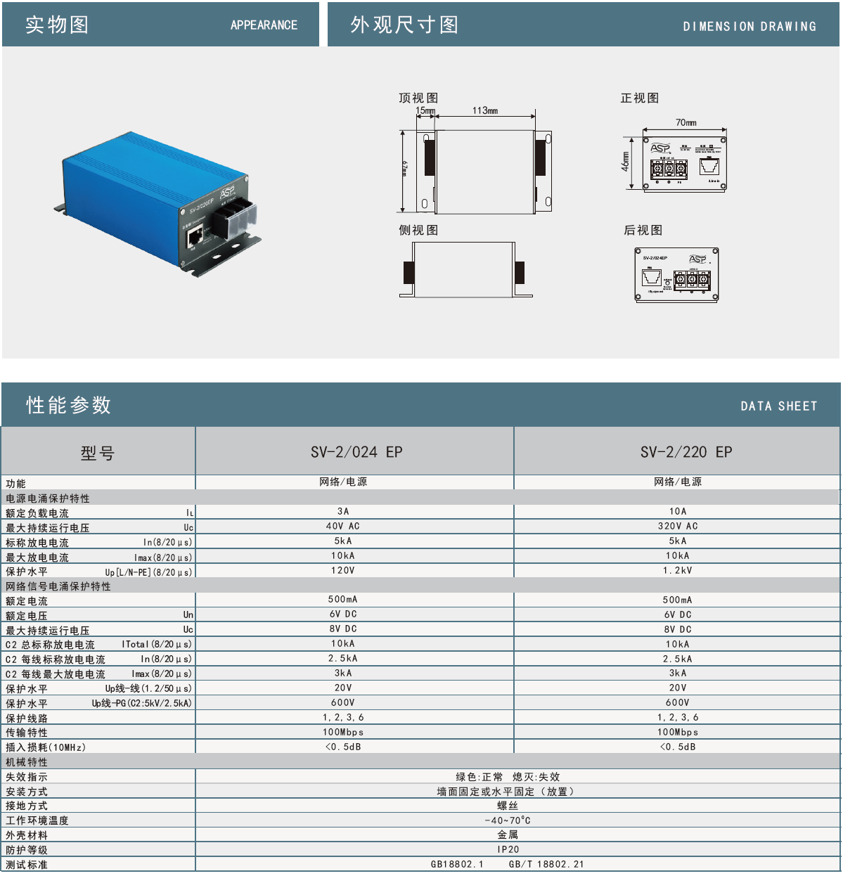 SV-2/024EP雷迅網(wǎng)絡(luò)二合一防雷器：高效防護，守護