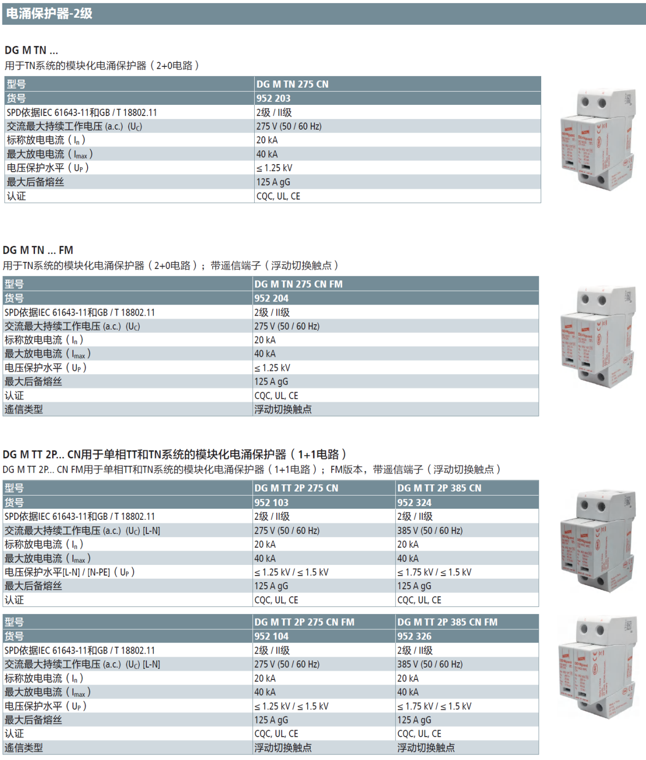 DG M TT 2P 275 CN FM DEHN單相模塊化電涌保護(hù)器：高效能解決方案