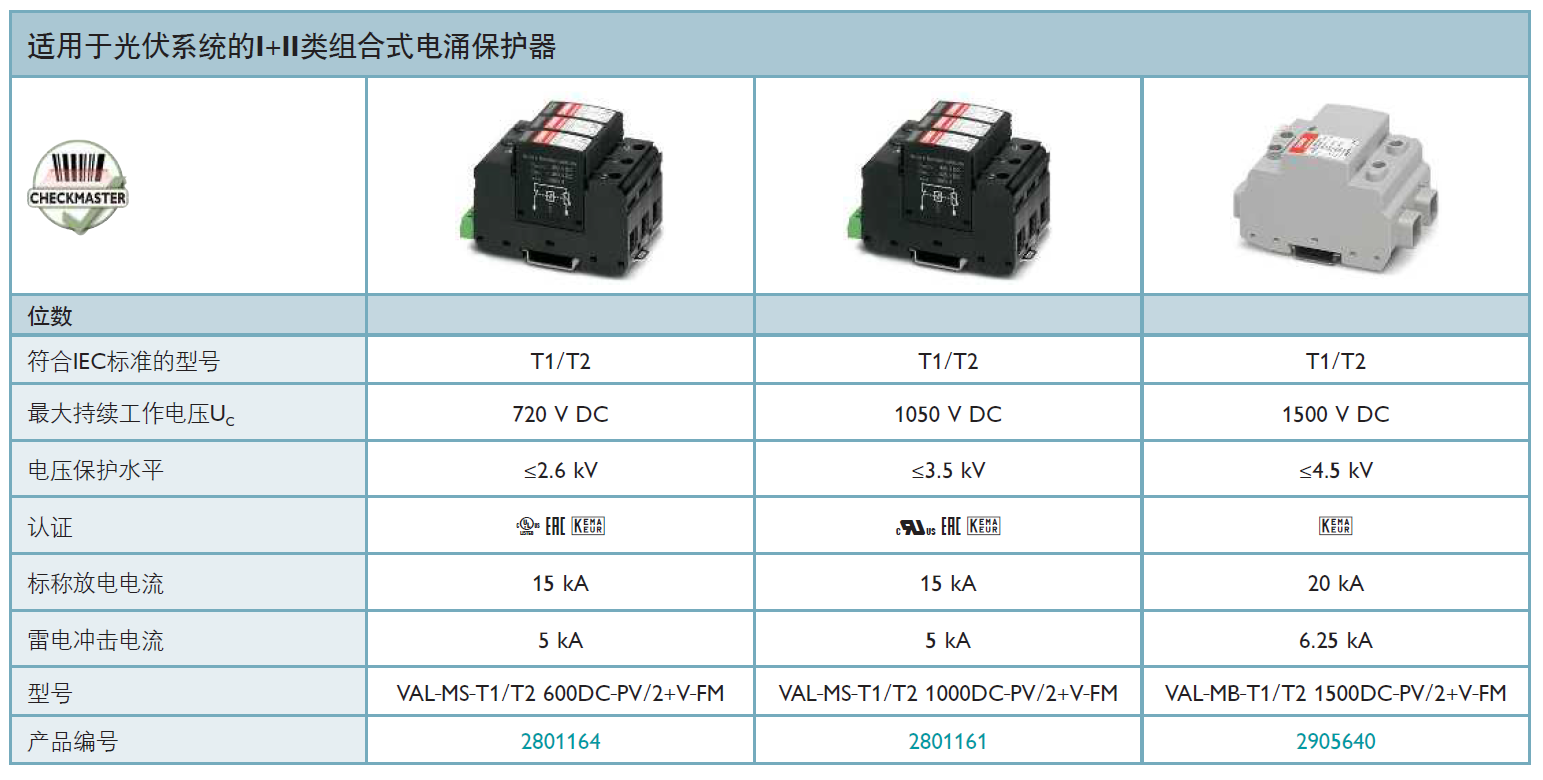 VAL-MS-T1/T2 1000DC-PV/2+V-FM菲尼克斯防雷器詳解：高效能光伏系統(tǒng)守護(hù)者