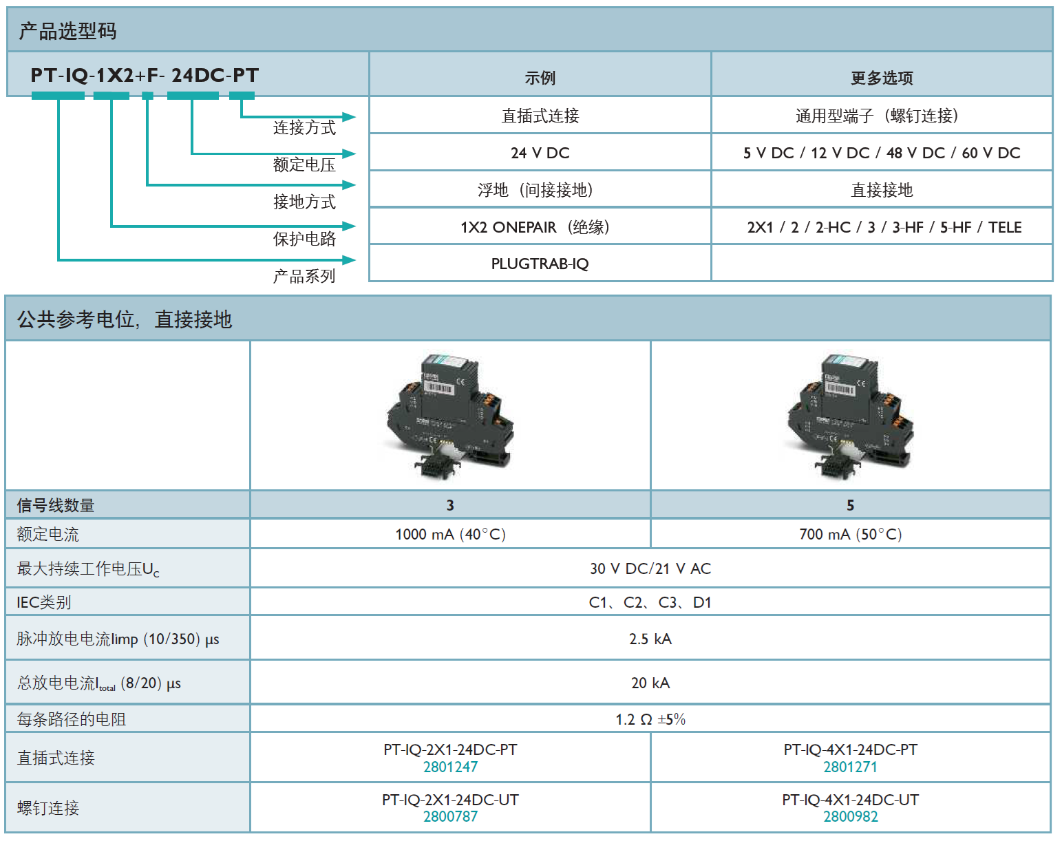 PT-IQ-4X1-24DC-PT(2801271)，PT-IQ-4X1-24DC-UT(2800982)，PT-IQ-2X1-24DC-PT(2801247)，PT-IQ-2X1-24DC-UT(2800787)