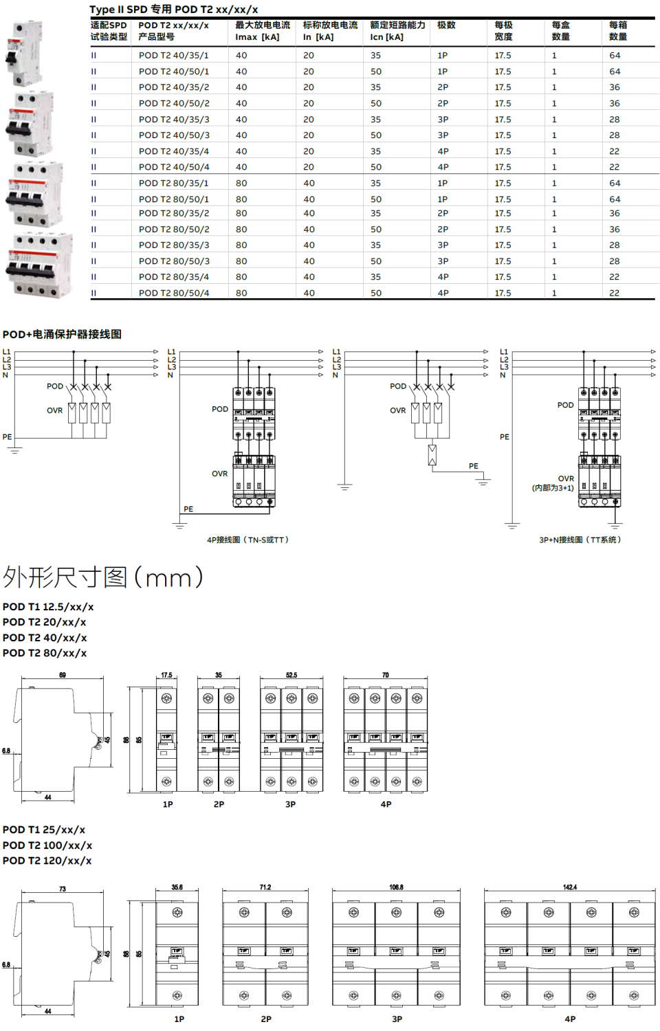 POD T2 40/35/1，POD T2 40/50/1，POD T2 40/35/2，POD T2 40/50/2，POD T2 40/35/3，POD T2 40/50/3，POD T2 40/35/4，POD T2 40/50/4，POD T2 80/35/1，POD T2 80/50/1，POD T2 80/35/2，POD T2 80/50/2，POD T2 80/35/3，POD T2 80/50/3，POD T2 80/35/4，POD T2 80/50/4