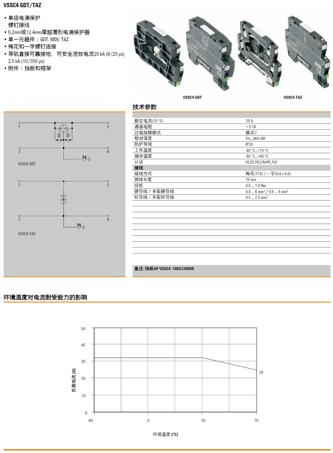 VSSC4 TAZ 24VAC/DC 魏德米勒單級信號電涌保護(hù)器